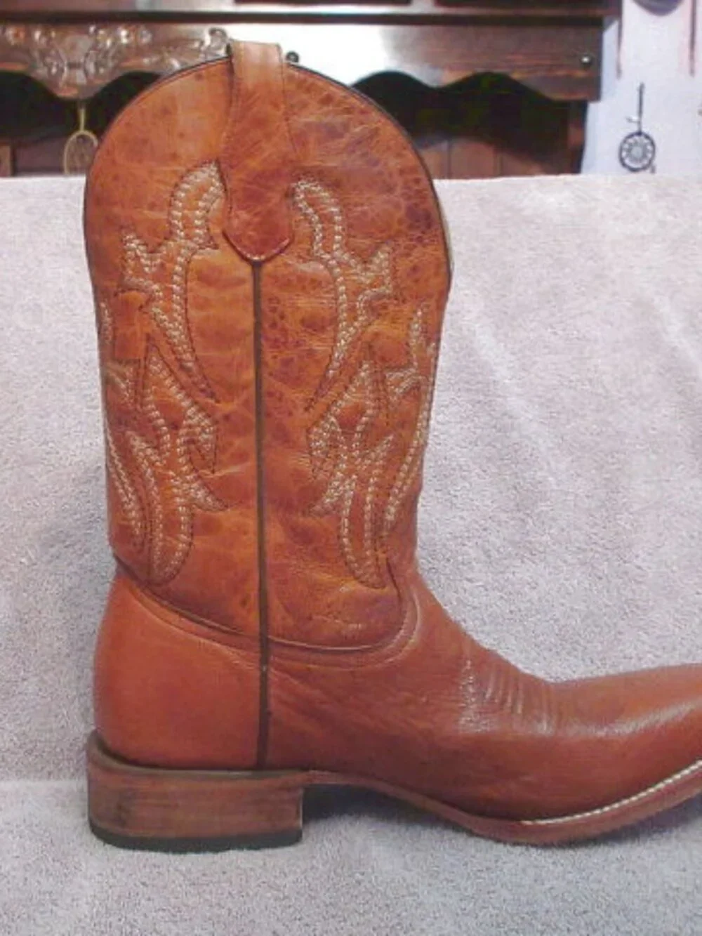 Circle G Mens Exotic Leather Cowboy Boots Size 9.5D Smooth Ostrich Botas Western